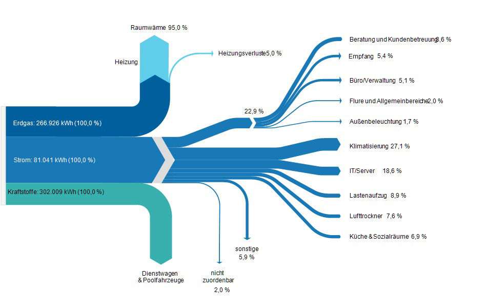 Sankey Diagramme visualisieren Energieflüsse im Unternehmen